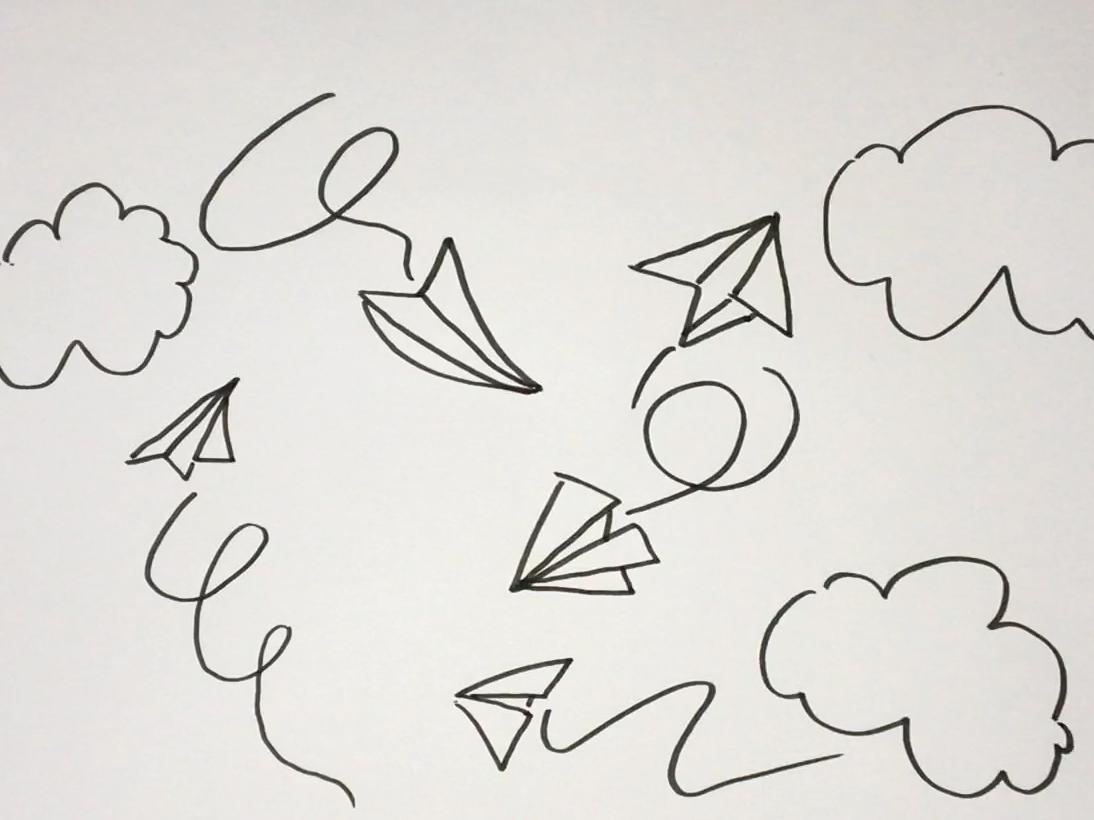 [纸飞机简笔画素材]纸飞机纸飞机简笔画