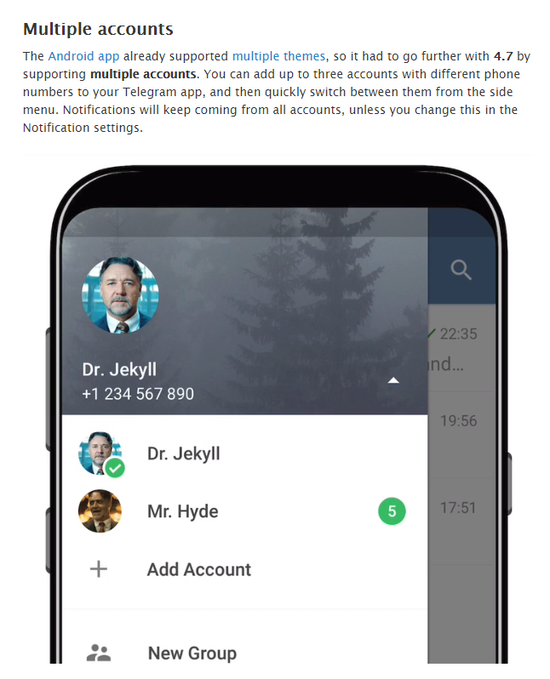 包含Telegram官方的词条