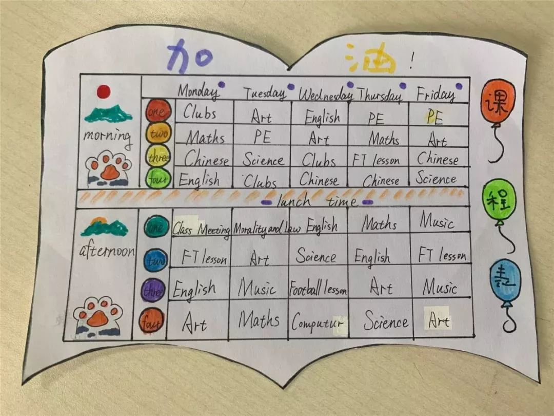 mytimetable五句话作文