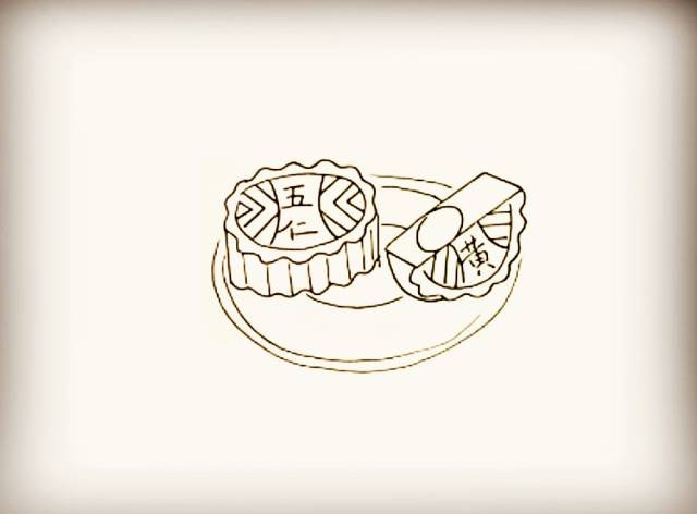 月饼梯子简笔画-月饼简笔画 可爱卡通