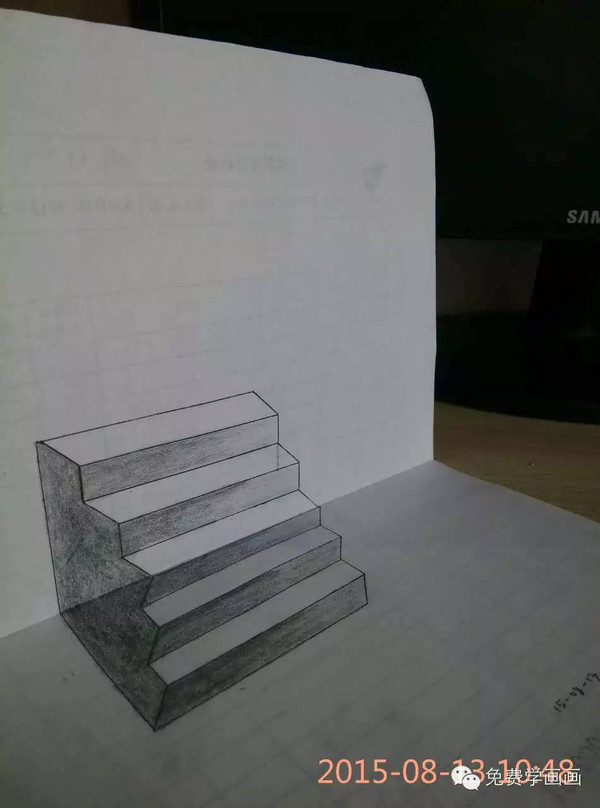3D素描梯子的画法-素描梯子立体画怎么画简单漂亮