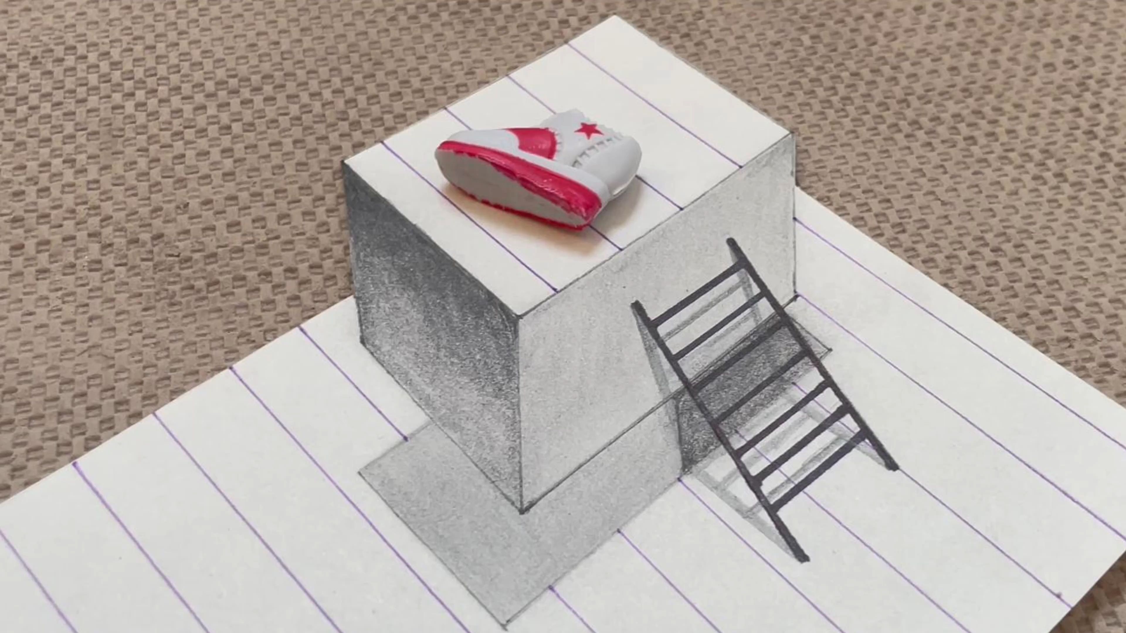 3d梯子的画法-怎么画3d梯子画简单图片